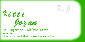 kitti jozan business card